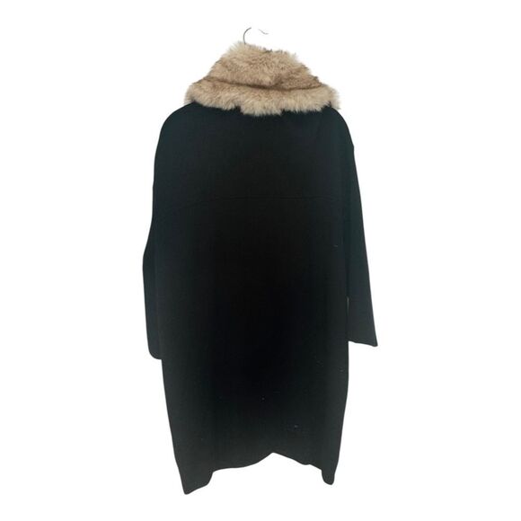 Zara Knit SZ M fur collar oversized winter coat - Picture 2 of 7